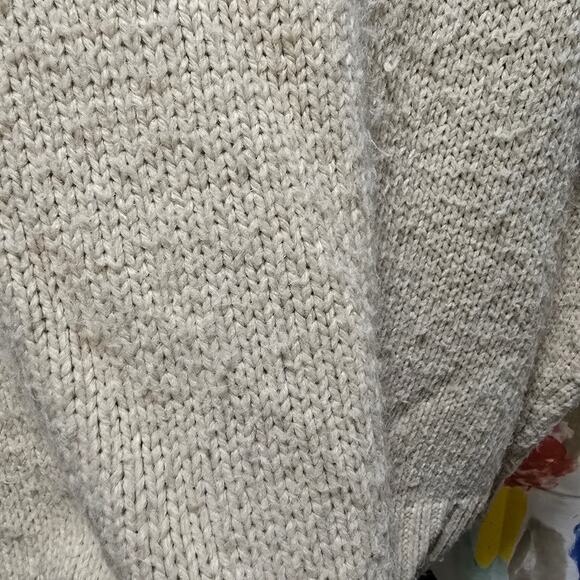 Victoria's Secret PINK cream chunky knit long sleep crewneck sweater large - Picture 7 of 13